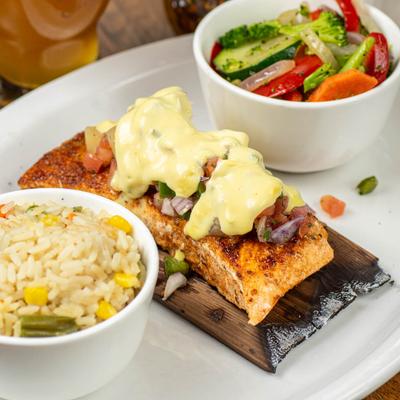 CEDAR PLANK WILD SALMON.