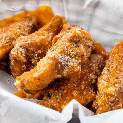 Parmesan garlic chicken wings.