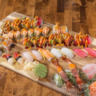 Large sushi platter.