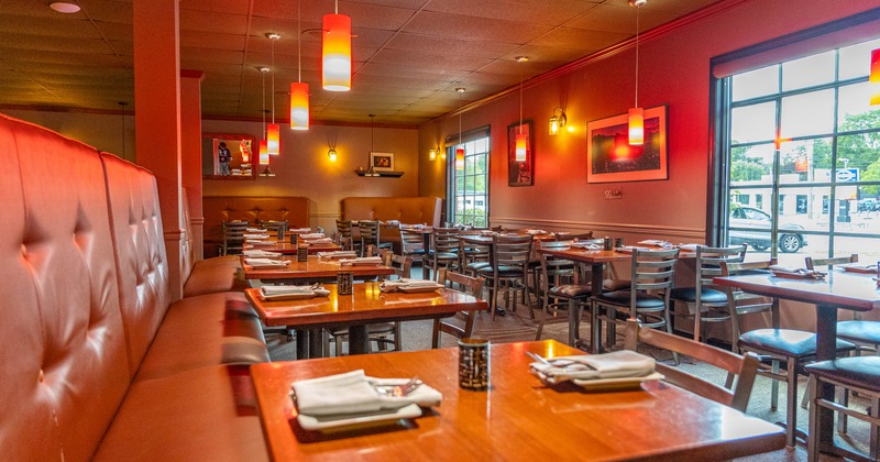 Interior, tables and chairs
