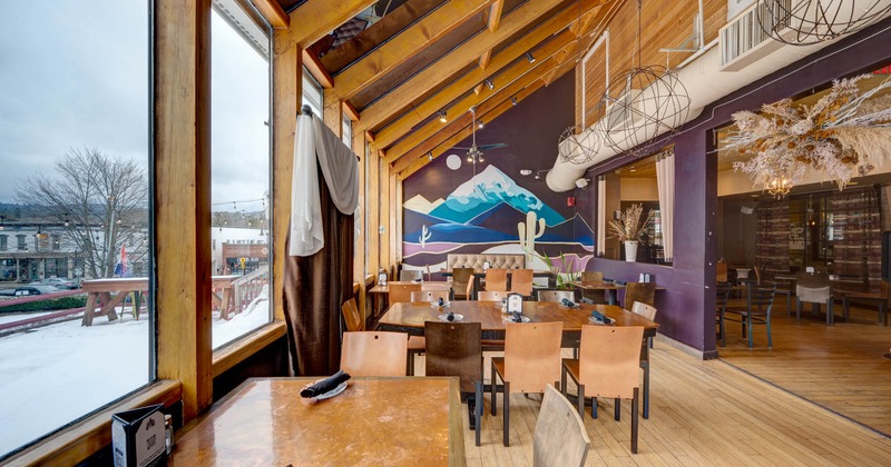 Interior, tables and chairs