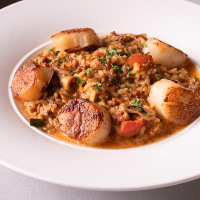 Seared scallop risotto.