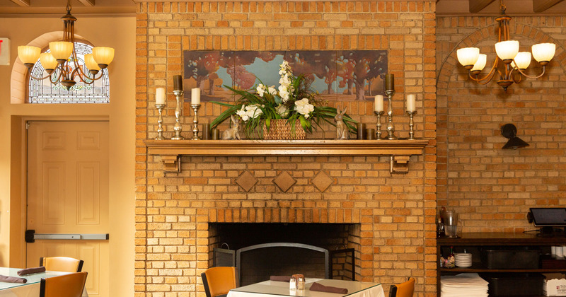 Interior, fireplace