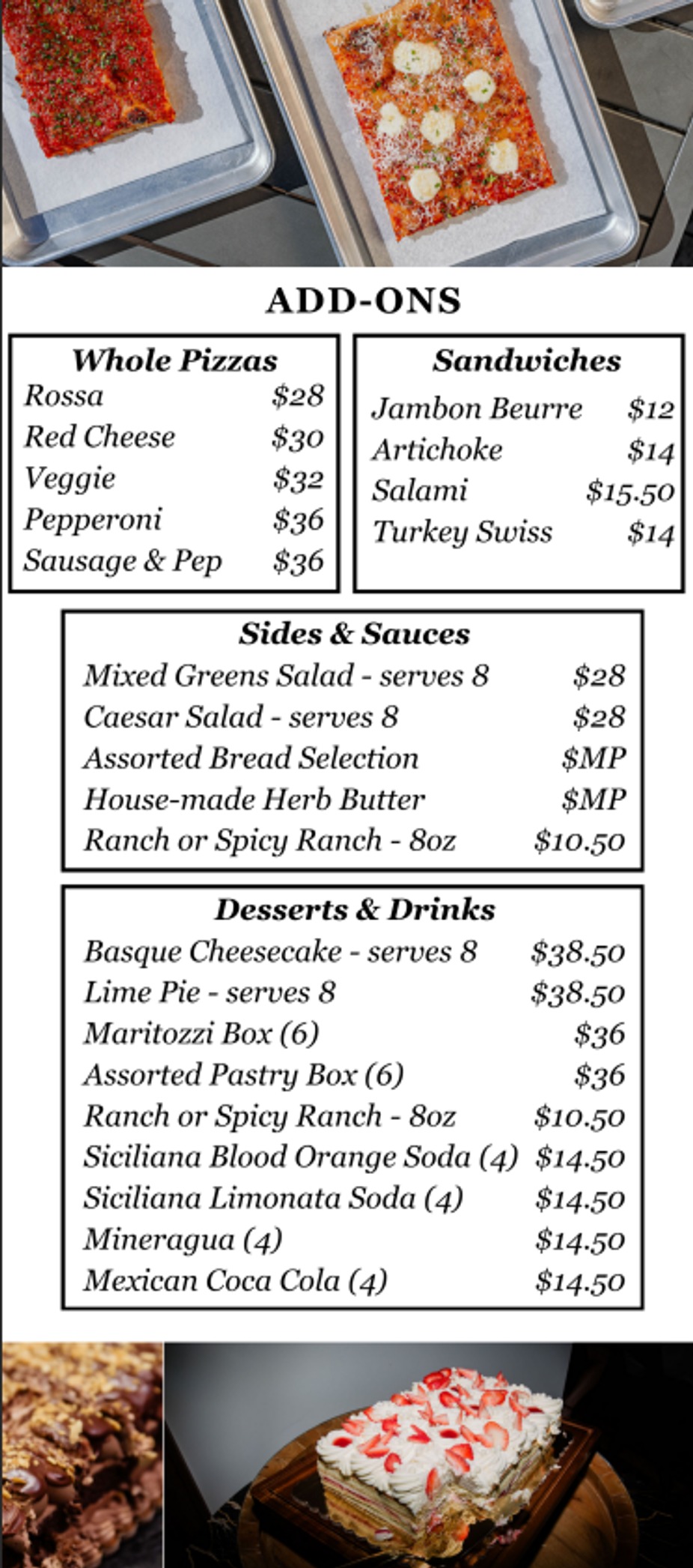 Catering menu page 3