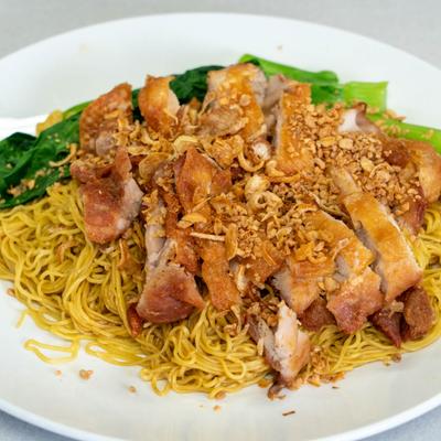 Garlic Chicken with Tossed Noodles.