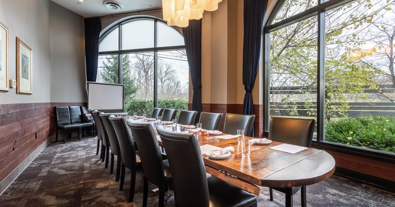 A long table near the big windows