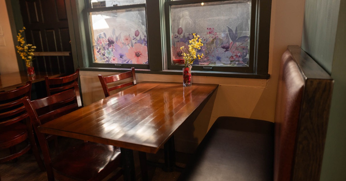 Interior, dining tables and chairs