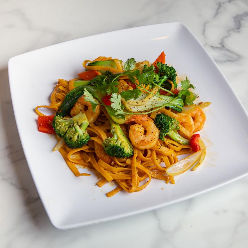 menu item 8 of 9, CS1. Italian Fusion Stir Fried Noodles with Chicken or Pork