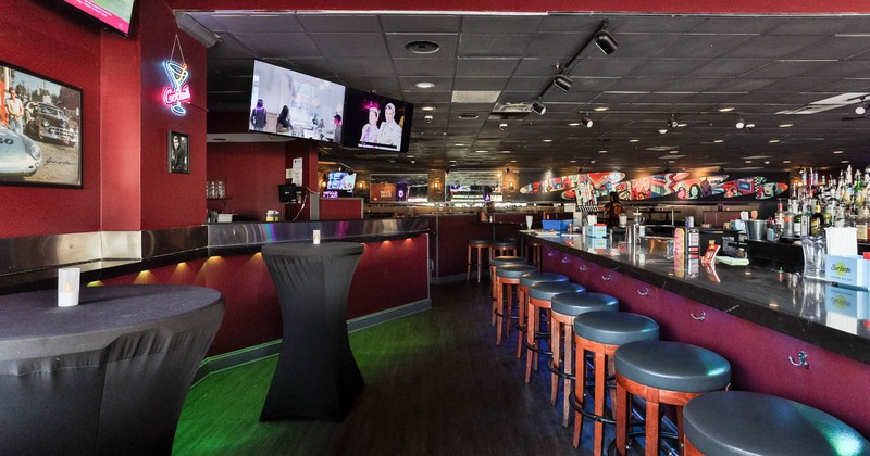 Long bar and standing tables