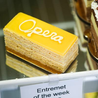 The Passion Fruit Opera cake.