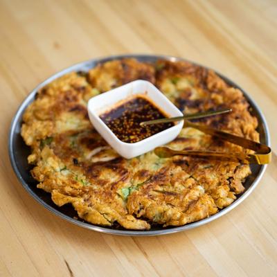 Seafood pancake.
