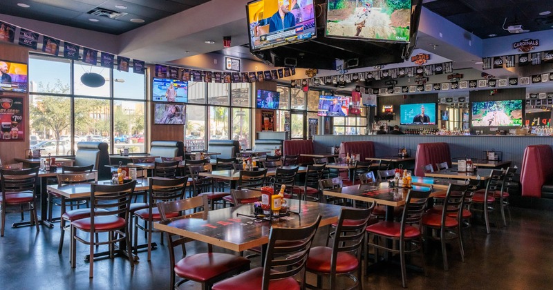 Restaurant interior, wide view