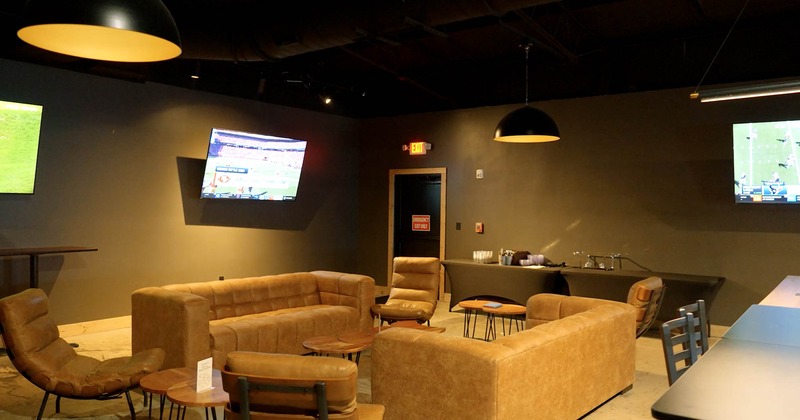 Interior, tables and sofas