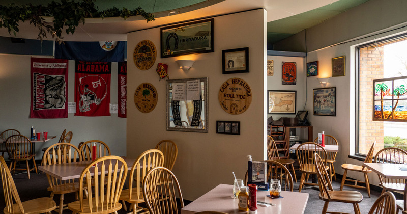 Interior, table ready for guests