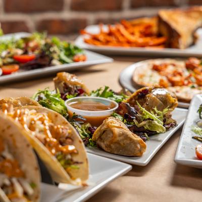 Assorted food dishes.