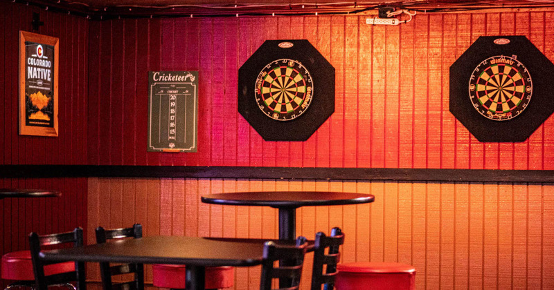 Interior, darts boards