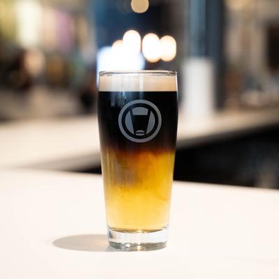 Half light, half dark beer.