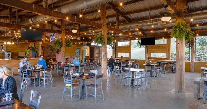 Interior, people dining