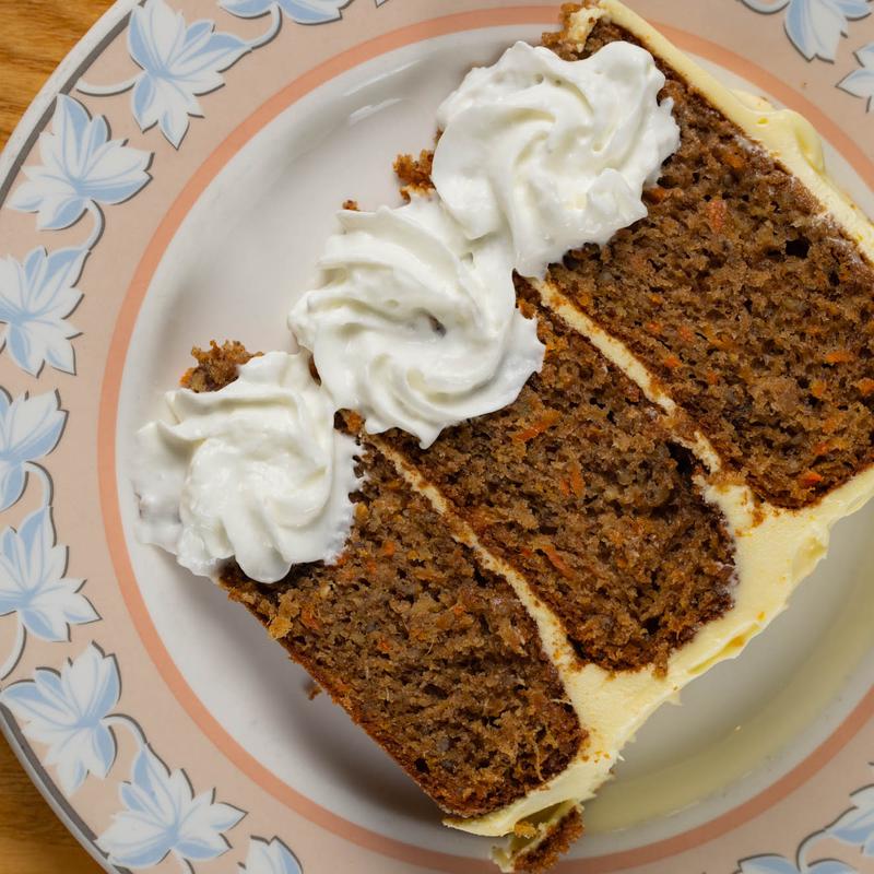 Triple Decker Orange Frosted Carrot Cake photo
