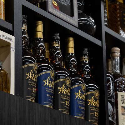 Weller bourbon bottles.