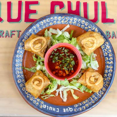 Birria rolls, top view.