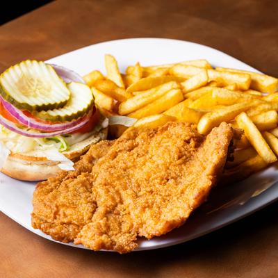 Breaded tenderloin served with your choice of toppings and a side. fresh never frozen, hand breaded and fried to order.