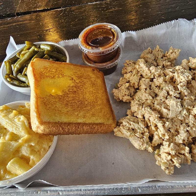 smoked chicken salad plate photo