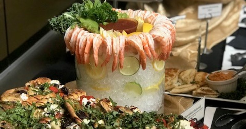 Jumbo prawn cocktail and assorted dishes