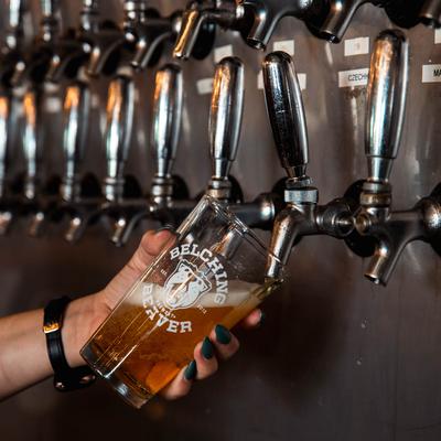 Pouring beer in the glass