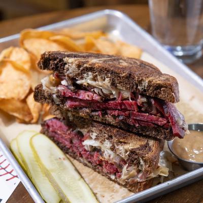 Smoked pastrami sandwiches.