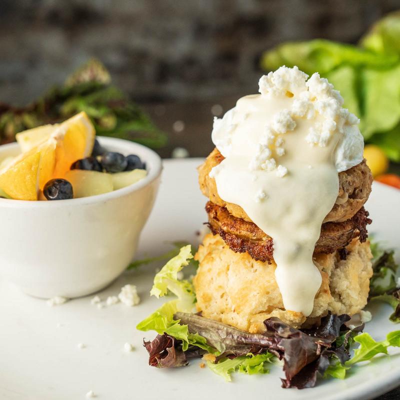 Fried Green Tomato & Crab Cake Benny photo