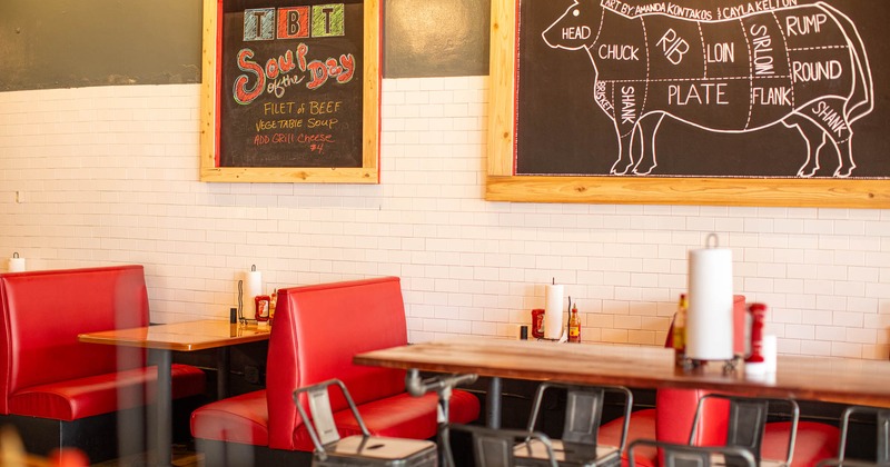 Diner area, booths