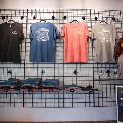Apparel on display.