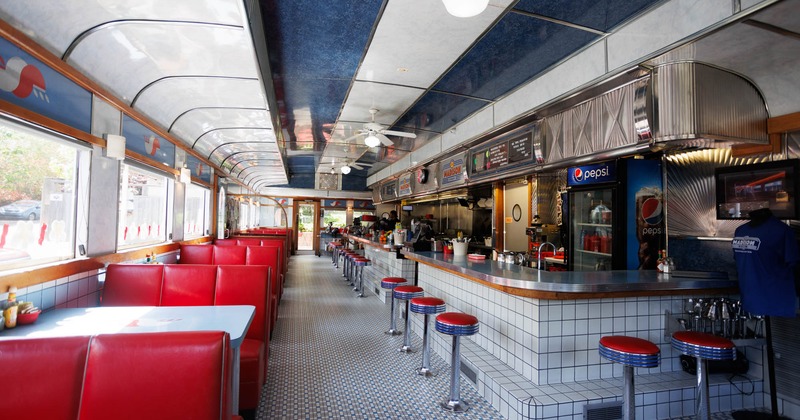 Interior, wide view, dining area