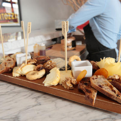 Assorted cheese on a board