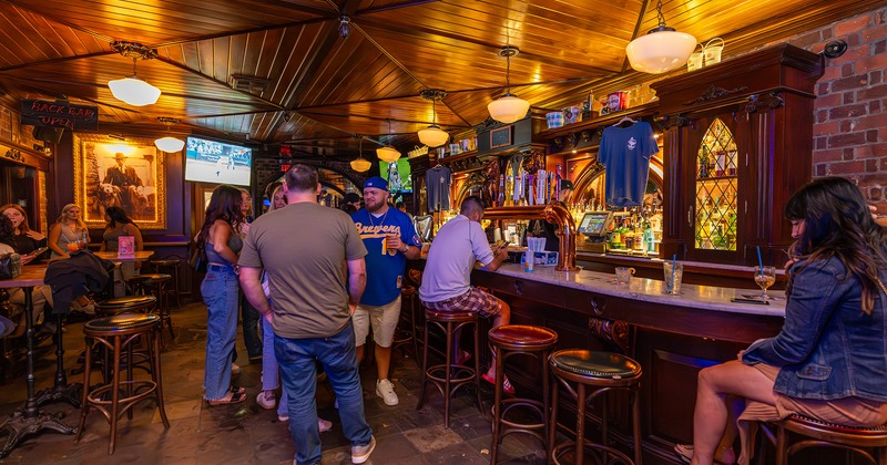 Interior, bar area with guests