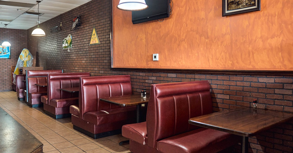 Interior, dining booths