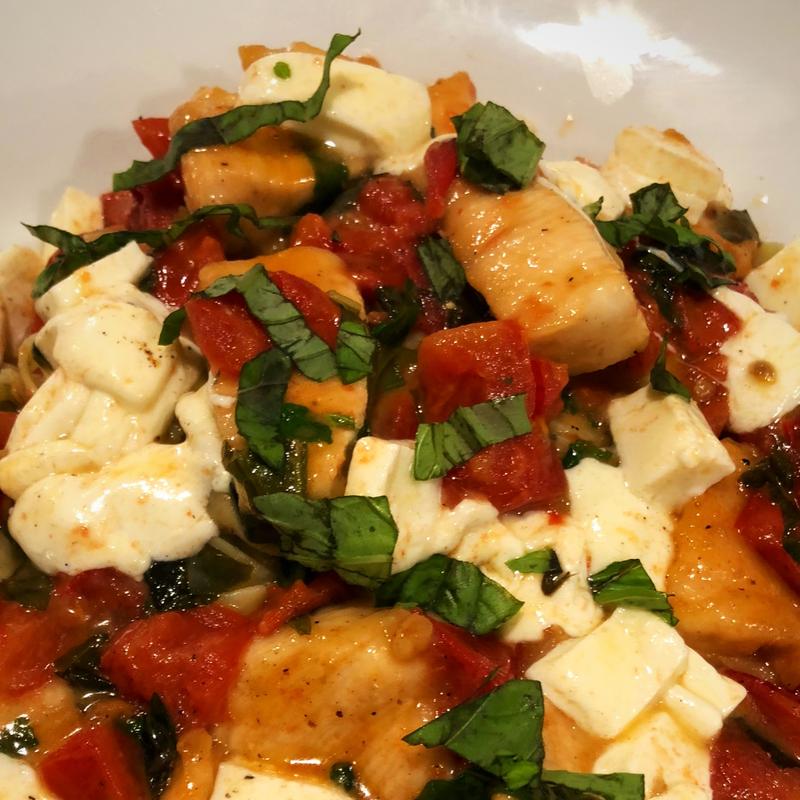 Chicken Caprese over Pasta photo