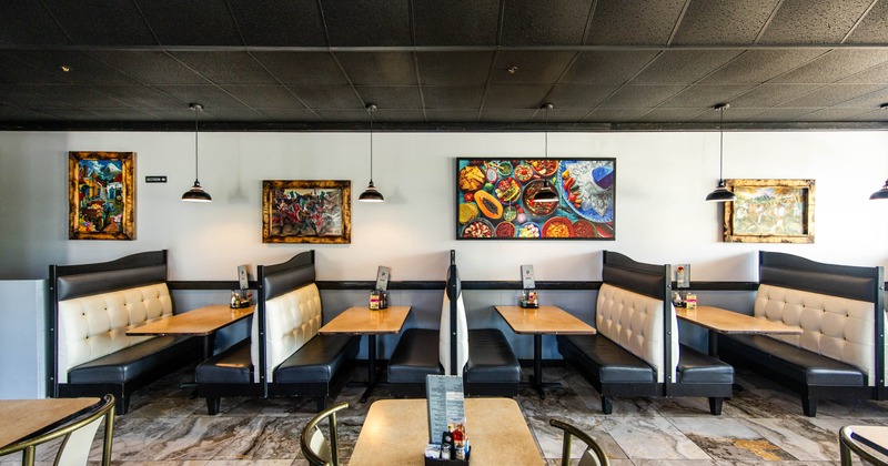 Interior, restaurant booths