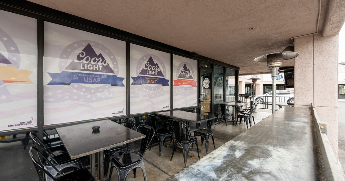 Exterior, diner tables and chairs on the sidewalk