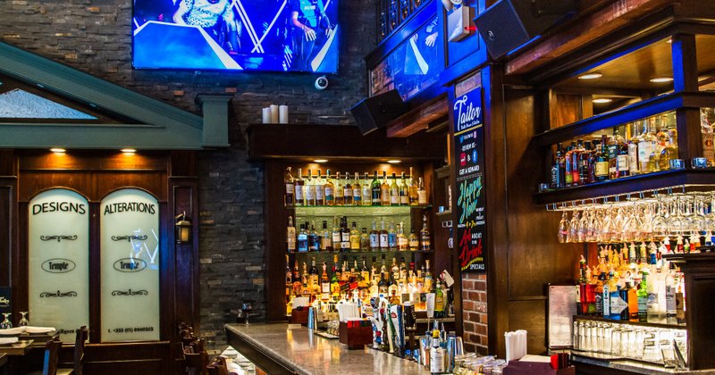 Interior, bar area with drinks