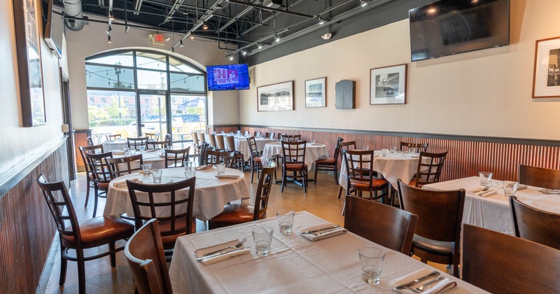 Interior, tables ready for guests