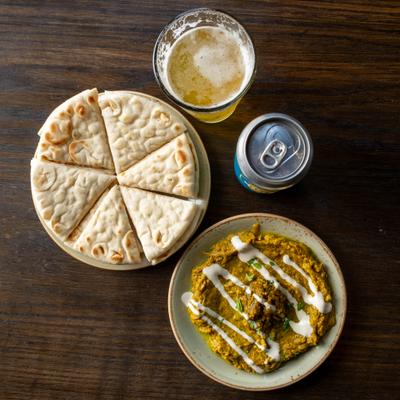 Hummus with pita.