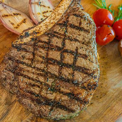 Grilled ribeye, closeup.