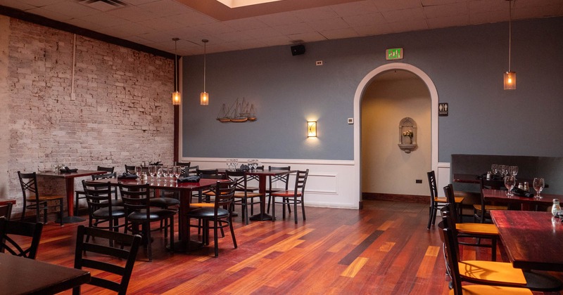 Interior, wide shot of dining area