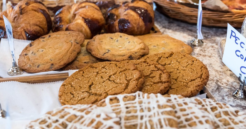 Interior, display of assorted cookies