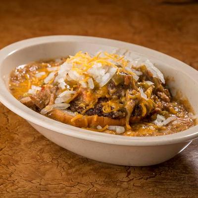 Vegan Beyond Burger with house made Vegan Chile.