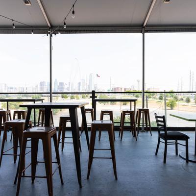 Tall tables and stools.