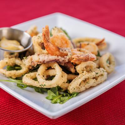 Fried calamari, and shrimp