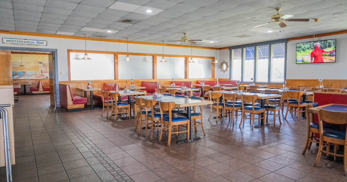 Dining area, tables and seats ready for guests
